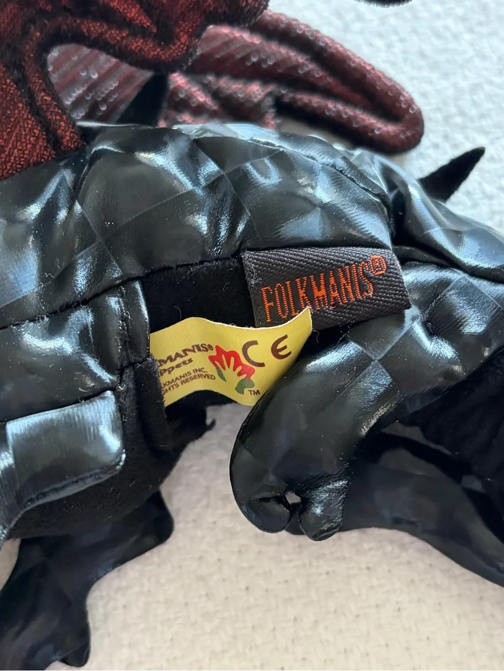 Folkmanis Midnight Dragon Wristlet Finger Puppet